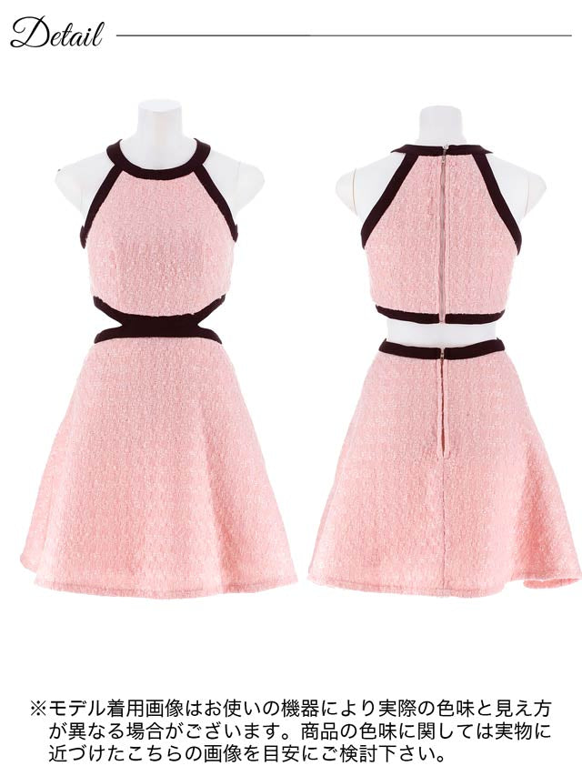 バイカラーツイードウエストカットアメスリAラインミニドレス[0~2/3サイズ展開][桜井みづき着用/Petit Madeleine プティマドレーヌ]