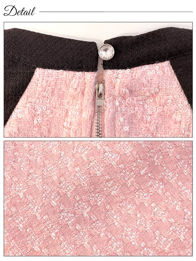 バイカラーツイードウエストカットアメスリAラインミニドレス[0~2/3サイズ展開][桜井みづき着用/Petit Madeleine プティマドレーヌ]