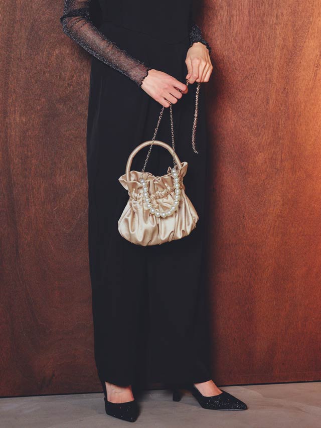 【darial】3way pearl satin bag / 3wayパールサテンバッグ
