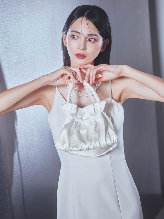 【darial】3way pearl satin bag / 3wayパールサテンバッグ