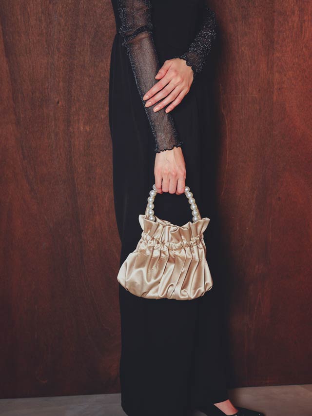 【darial】3way pearl satin bag / 3wayパールサテンバッグ