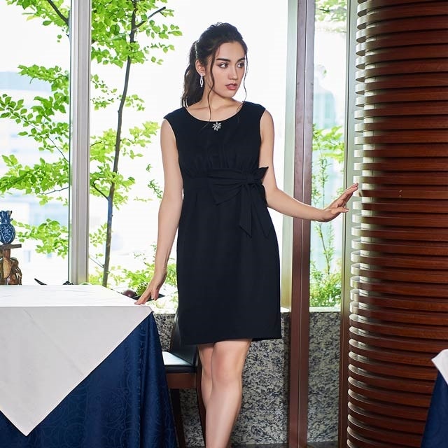 [GACKTプロデュース Spring Flower]リボン付バックカットタイトミニドレス[3L-c/4L-cサイズ][2サイズ展開]