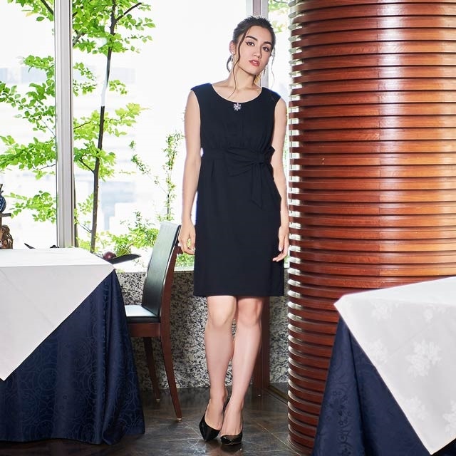 [GACKTプロデュース Spring Flower]リボン付バックカットタイトミニドレス[3L-c/4L-cサイズ][2サイズ展開]