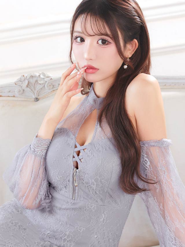 6/20新作!総レースクロスコードジップマーメイドミニドレス[SML/3サイズ展開][伊藤桃々着用]