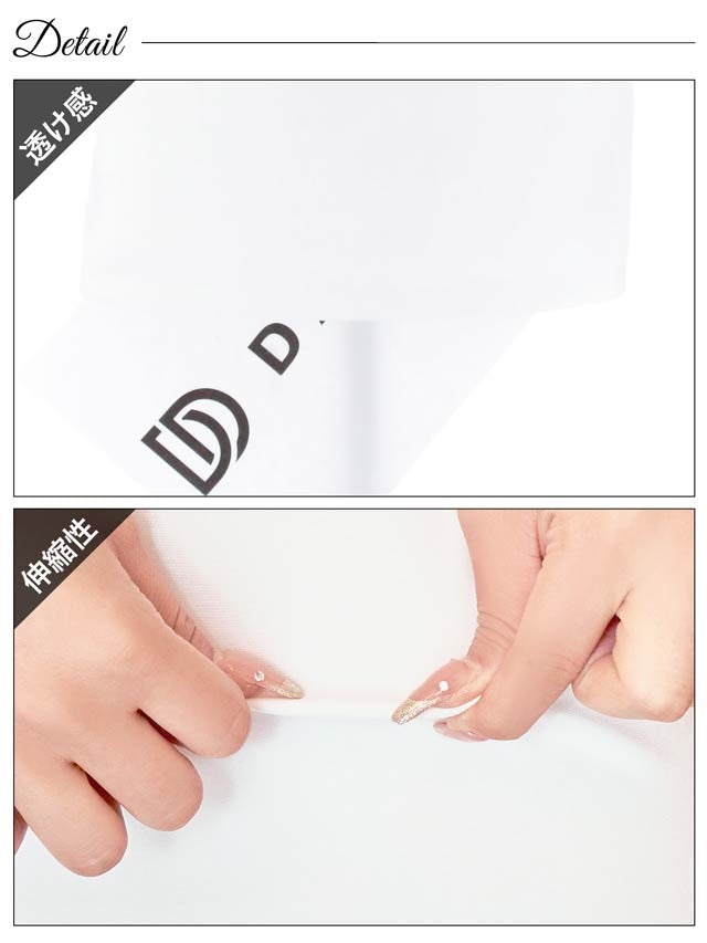 ケミカルレースドッキングシアーパフスリーブタイトミニドレス[SML/3サイズ展開][伊藤桃々着用]