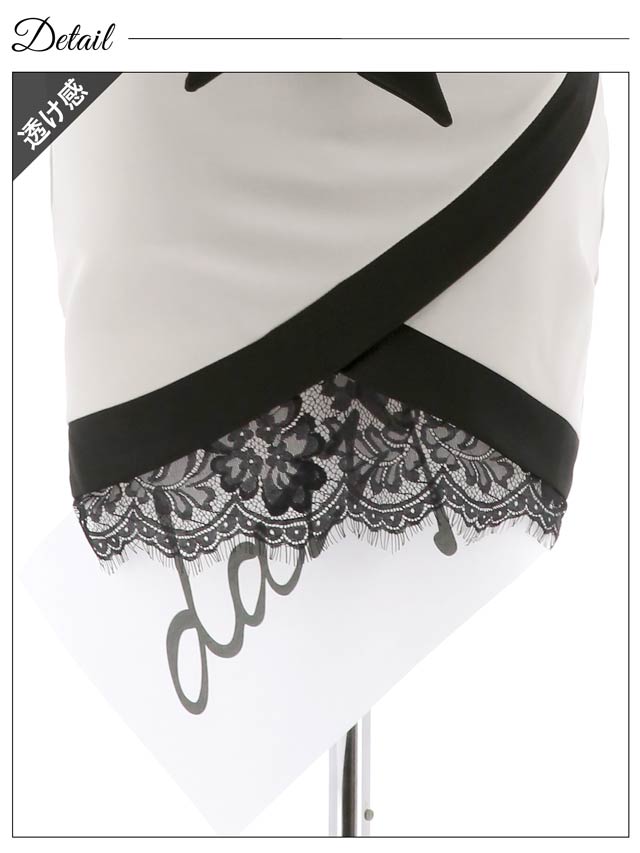 8/7再入荷!パール×ビジュー付レースタイトミニドレス[XS~4L/7サイズ展開]