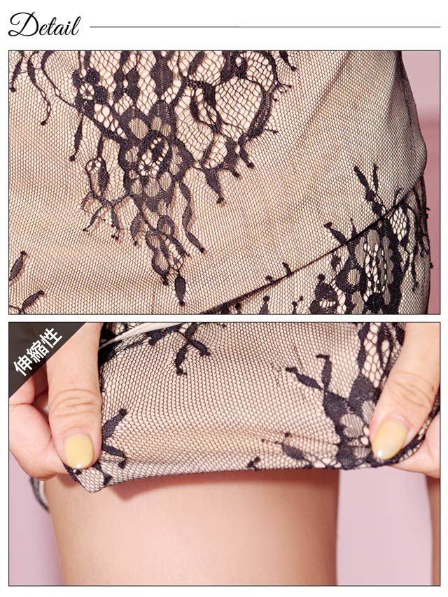 [0~3サイズ]フラワー刺繍レースパールタイトミニドレス[4サイズ展開][桜井みづき着用/Petit Madeleine プティマドレーヌ]