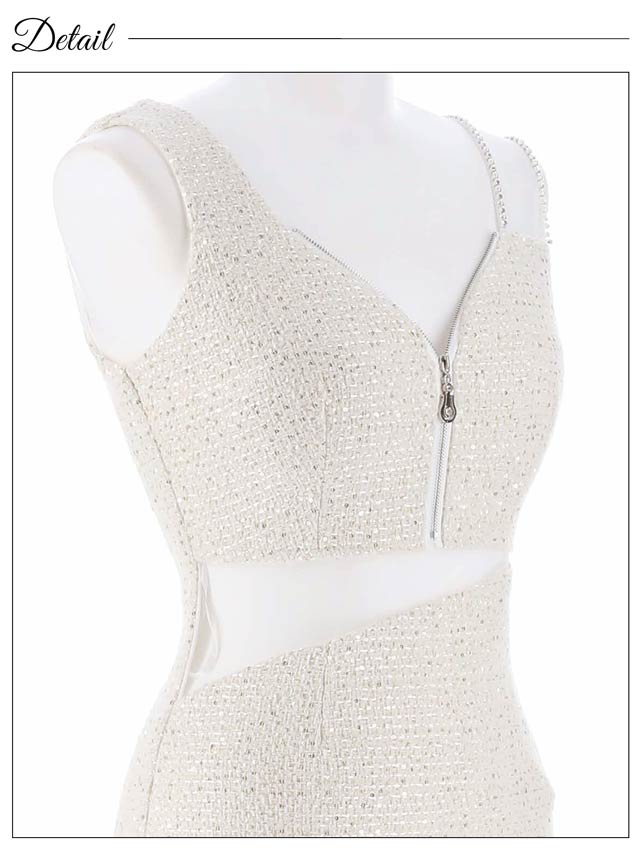 シースルースパンコールフロントジップタイトミニドレス[0~3/4サイズ展開][桜井みづき着用/Petit Madeleine プティマドレーヌ]