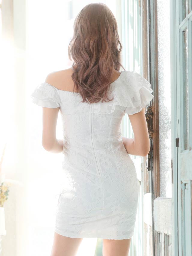 ゴージャスフラワーレースタイトミニドレス[XS〜L/4サイズ展開][明日花キララ着用]