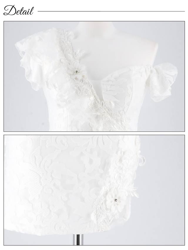 ゴージャスフラワーレースタイトミニドレス[XS〜L/4サイズ展開][明日花キララ着用]