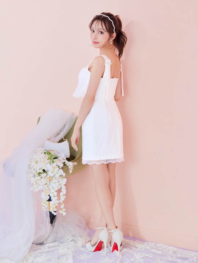 [XS〜Mサイズ]ウエストカットシフォンバックルビジューノースリーブタイトミニドレス[3サイズ展開][桜井みづき着用/Petit Madeleine プティマドレーヌ]