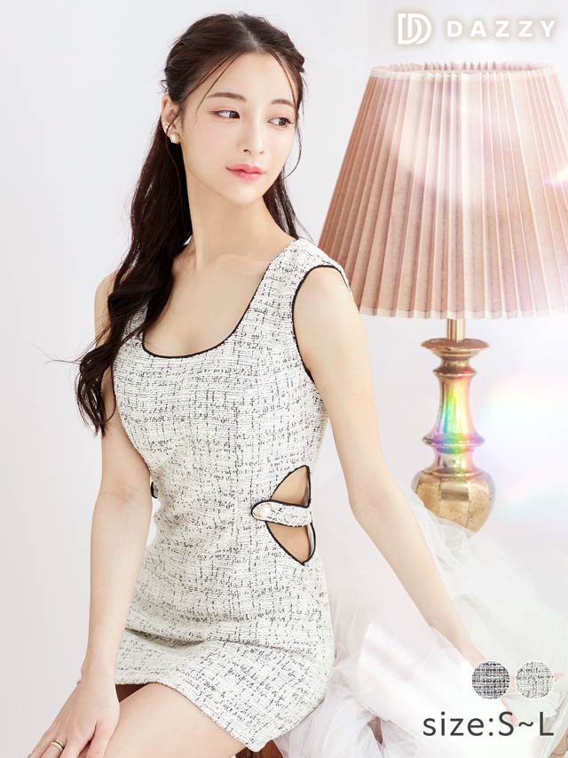 [SMLサイズ]ツイード風マイクロミニドレス[3サイズ展開]