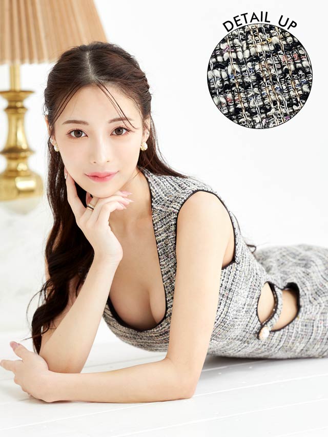 [SMLサイズ]ツイード風マイクロミニドレス[3サイズ展開]