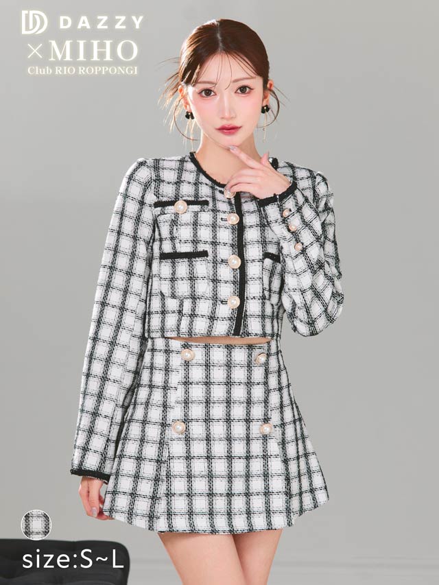 チェックツイードジャケットセットアップ[SML/3サイズ展開]
