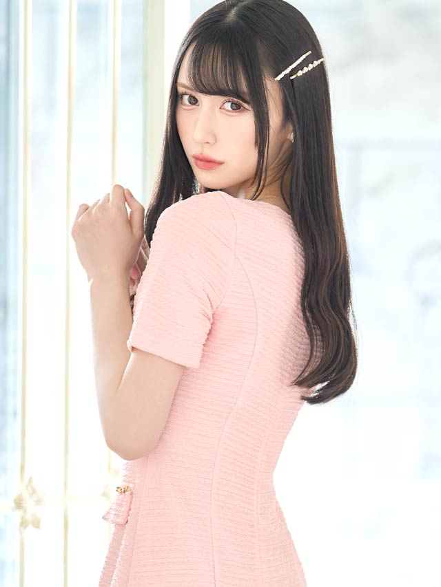 チェーンネックフェイクポケット半袖タイトミニドレス[XS~LL/5サイズ展開][プチプラドレス]