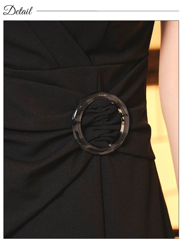 5/27再入荷! カシュクールラップリング半袖スリットタイトミニドレス[S~LL/4サイズ展開][プチプラドレス]