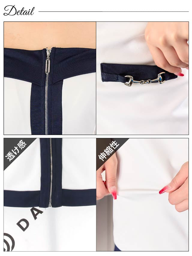 7/22再入荷!オフショルバイカラーラインジップアップタイトミニドレス[SML/3サイズ展開][伊藤桃々着用]