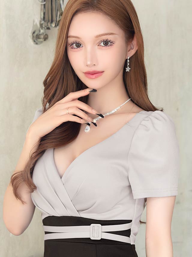 カシュクールダブルベルトモチーフ半袖タイトミニドレス[SML/3サイズ展開][プチプラドレス]