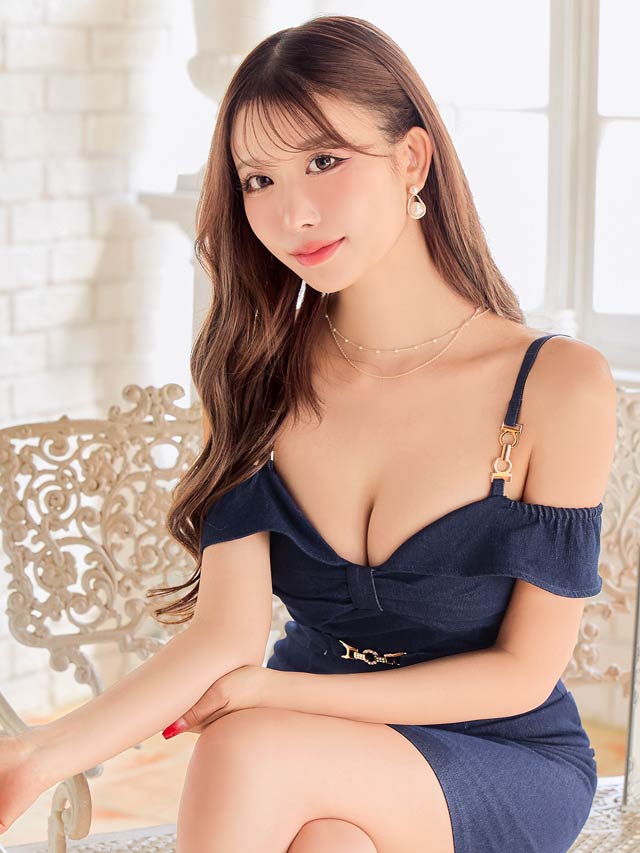 5/21新作!デニムリボンオフショルベルトモチーフタイトミニドレス[XS~L/4サイズ展開][伊藤桃々着用]
