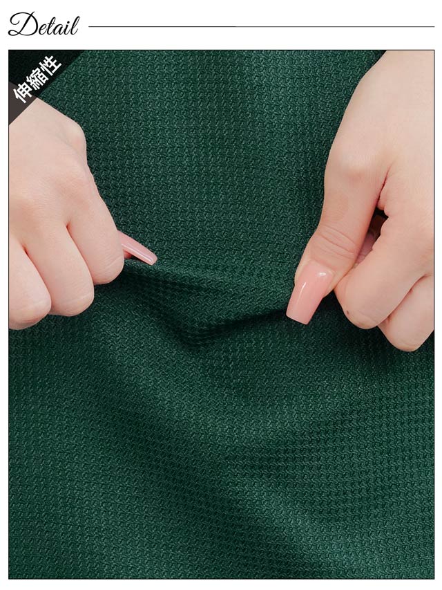 フロントジップチェーンラインパフスリーブタイトミニドレス[SML/3サイズ展開][伊藤桃々着用]