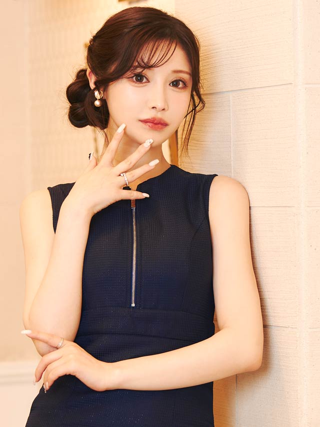 5/16新作!ワンカラーワッフルフロントジップノースリーブタイトミニドレス[SML/3サイズ展開]