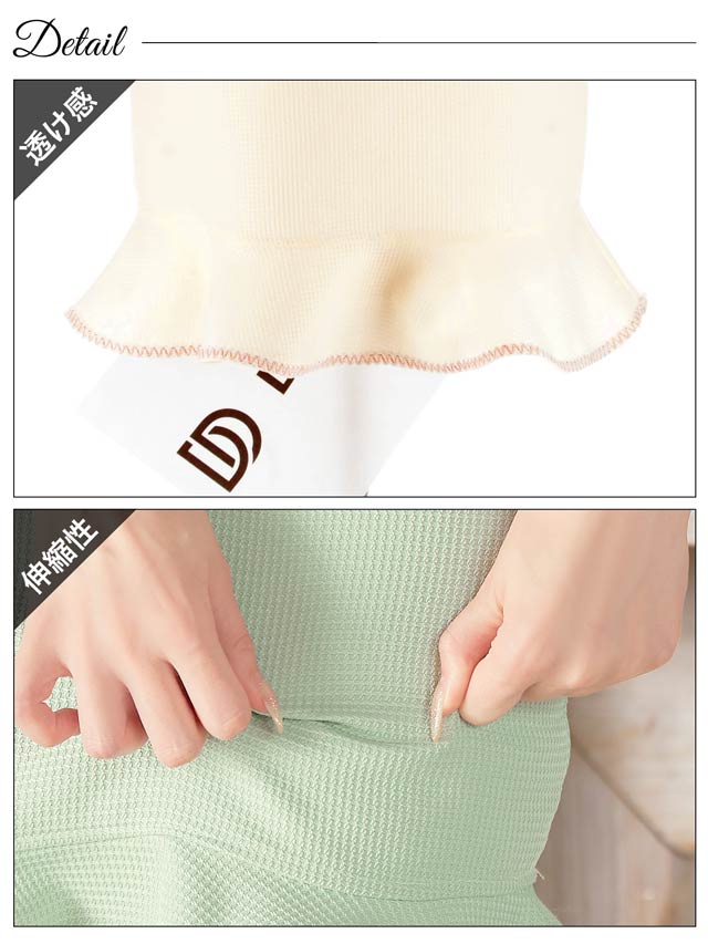 パールボタンハートネック半袖マーメイドミニドレス[SML/3サイズ展開]