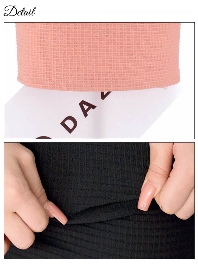 5/13再入荷!ノースリーブフロントファスナーワッフルタイトミニドレス[XS~L/4サイズ展開][伊藤桃々着用]