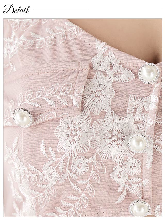 5/19新作!フラワーウエストカットパフスリーブマーメイドミニドレス[XS〜L/4サイズ展開][伊藤桃々着用]