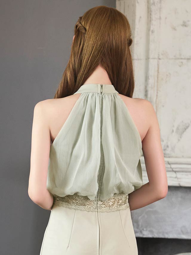 6/30新作!ボリュームシフォンパールビジューアメスリタイトミニドレス[SML/3サイズ展開]