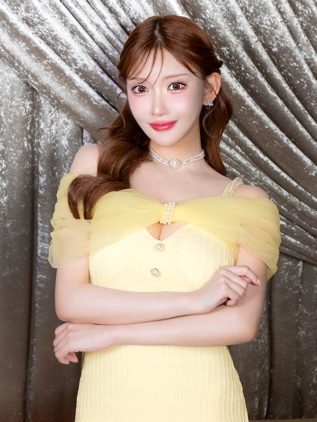 7/23新作!パールビジューリボンチュールオフショルタイトミニドレス[SML/3サイズ展開][明日花キララ着用]