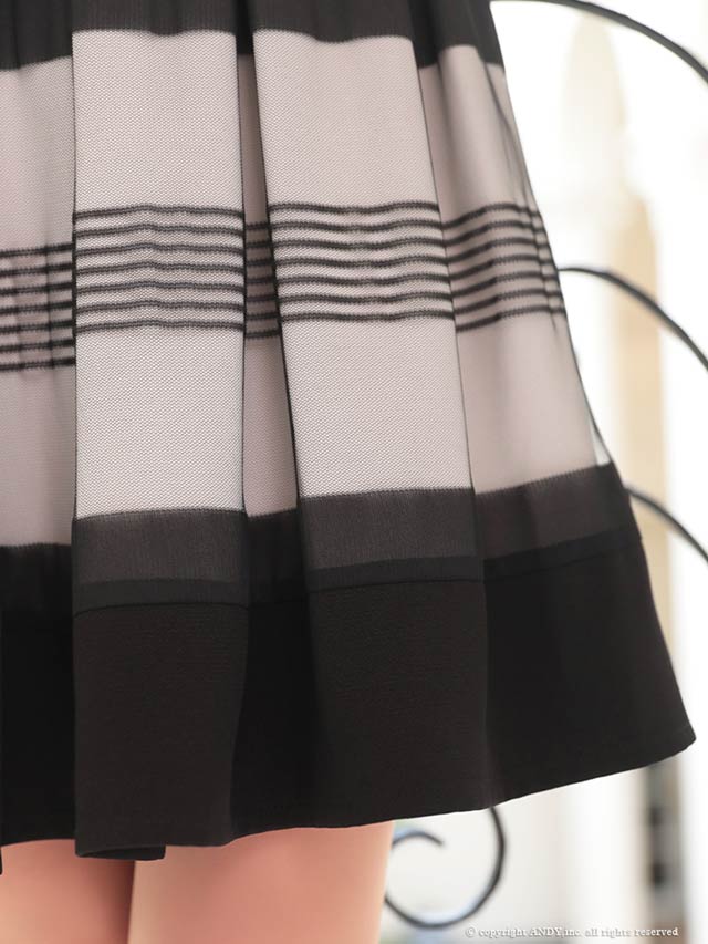 【dazzy特別価格】[an]モノトーンカラーチョーカー風デザインフリルオフショルAラインミニドレス[AOC-3213]