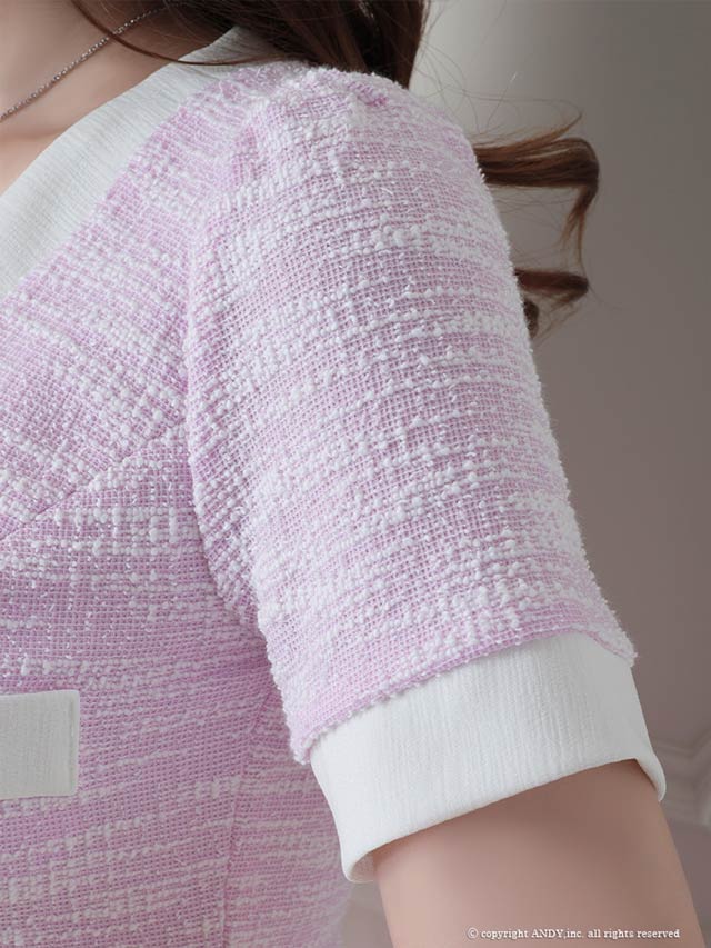 6/30新作!【dazzy特別価格】[an]ホワイトラインツイードマーメイドミニセットアップ[AOC-3503]