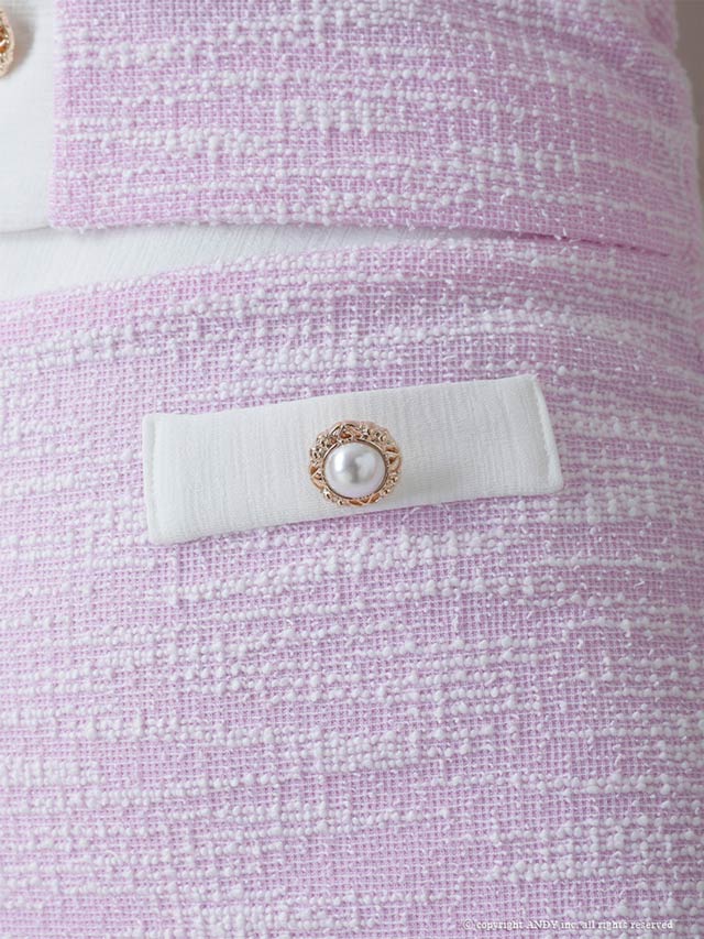 6/30新作!【dazzy特別価格】[an]ホワイトラインツイードマーメイドミニセットアップ[AOC-3503]