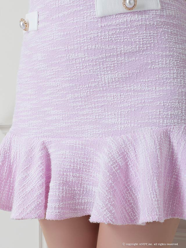 6/30新作!【dazzy特別価格】[an]ホワイトラインツイードマーメイドミニセットアップ[AOC-3503]