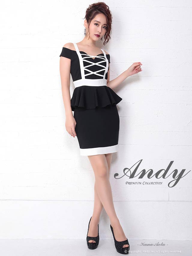 7/16新作![Andy]クロスデザインペプラムタイトミニドレス[AN-OK1863]