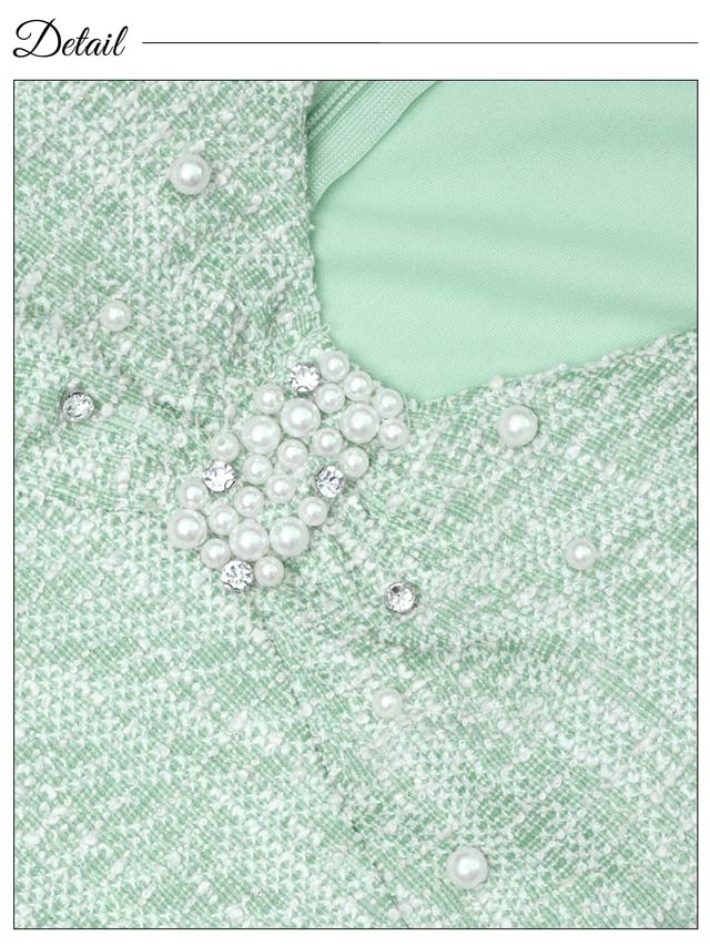 明日花キララ着用[SMLサイズ]アメスリツイードパールビジューマーメイドミニドレス[3サイズ展開]
