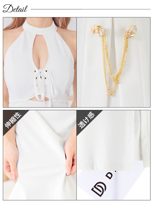 [SMLサイズ]レースアップホールアメスリAラインミニドレス[3サイズ展開][LIVE紹介]