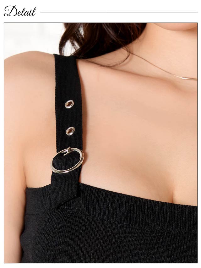 8/20新作!バックルベルトストラップニットワンピース[カジュアル/dazzy closet][伊藤桃々着用]