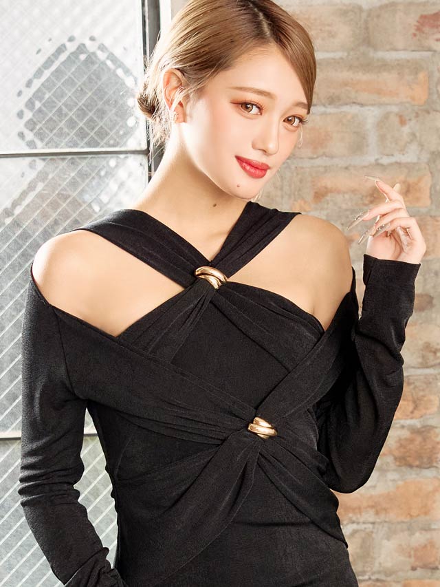 カットアウトダブルクロスタイトワンピース[カジュアル/dazzy closet][LIVE紹介]