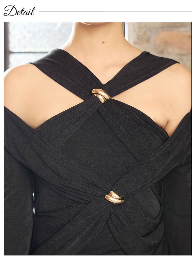 カットアウトダブルクロスタイトワンピース[カジュアル/dazzy closet][LIVE紹介]