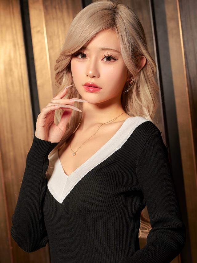 バイカラー長袖バックスリットニットワンピース[カジュアル/dazzy closet]