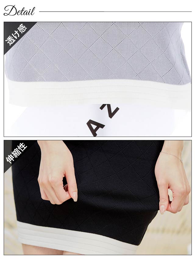 バイカラーノースリーブフロントジップニットワンピース[カジュアル/dazzy closet]