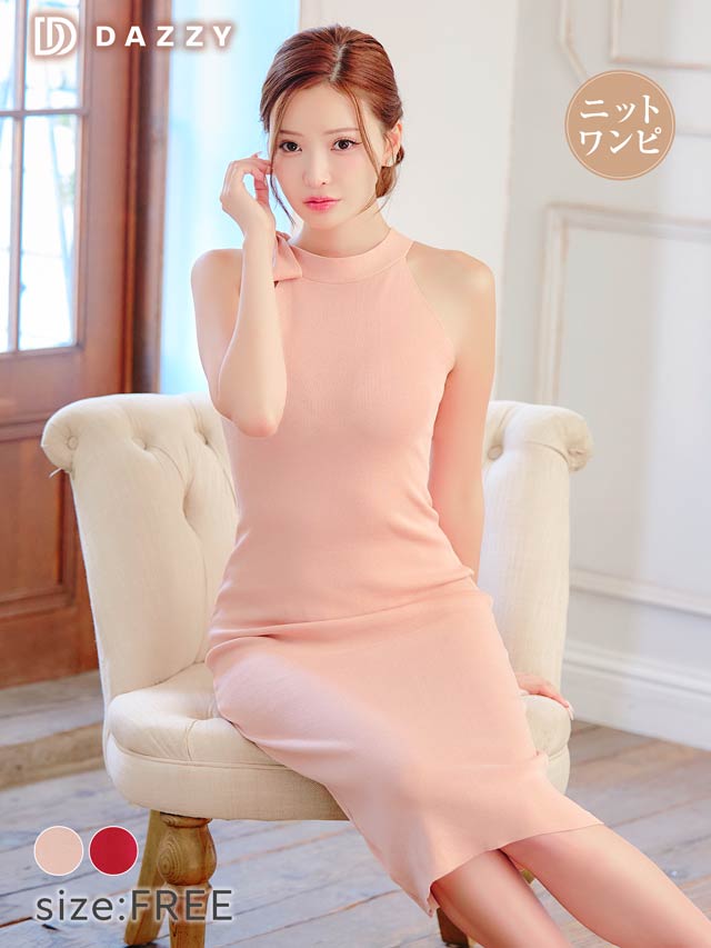 9/24新作!肩リボンノースリーブニットワンピース