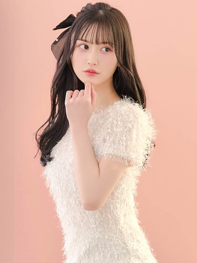 [SMLサイズ]フリンジシャギー半袖Aラインワンピース[3サイズ展開][LIVE紹介]