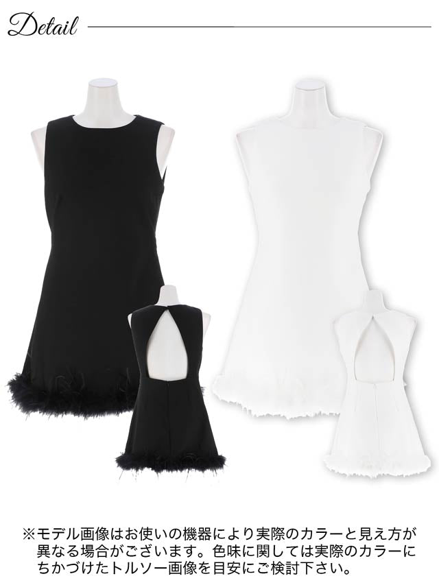 [SMLサイズ]バックオープンヘムファーノースリーブＡラインワンピース[カジュアル/dazzy closet][3サイズ展開]