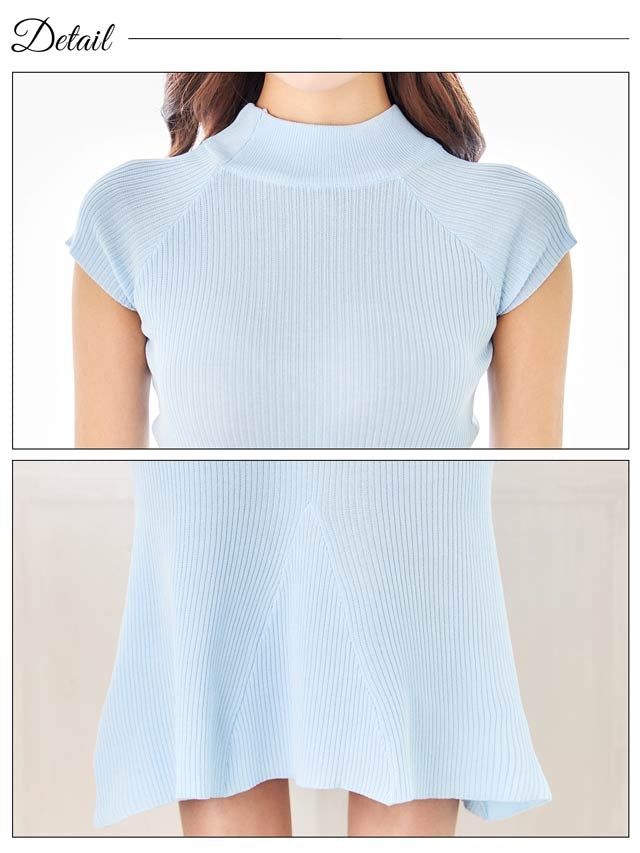 6/23新作!ワンカラーハイネックマーメイドニットワンピース[カジュアル/dazzy closet][伊藤桃々着用]