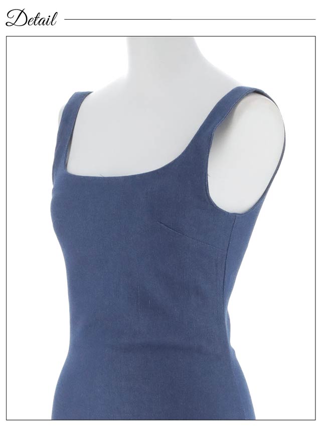 7/23新作!ワンカラーサイドスリットデニムワンピース[カジュアル/dazzy closet]