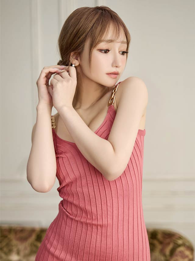 キャミソールショルダーバックルニットワンピース[カジュアル/dazzy closet]