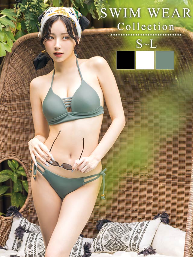 [2点SET]Vカットコードホルターネックビキニ/水着【dazzy beach/2025ビキニ】