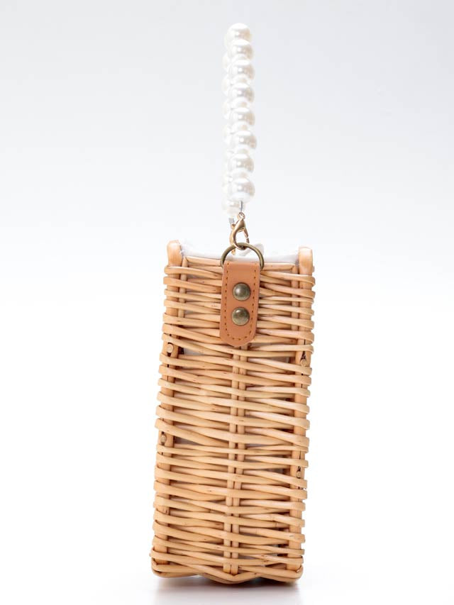 [単品]パールストラップ付きスクエアかごバッグ【2025年新作/YUKATA by dazzy】